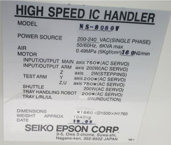 Seiko / Epson NS 8080 W IC Handler
