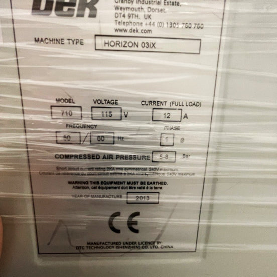 Dek Horizon 03 iX Screen Printer