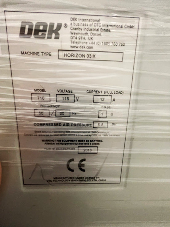 Dek Horizon 03 iX Screen Printer