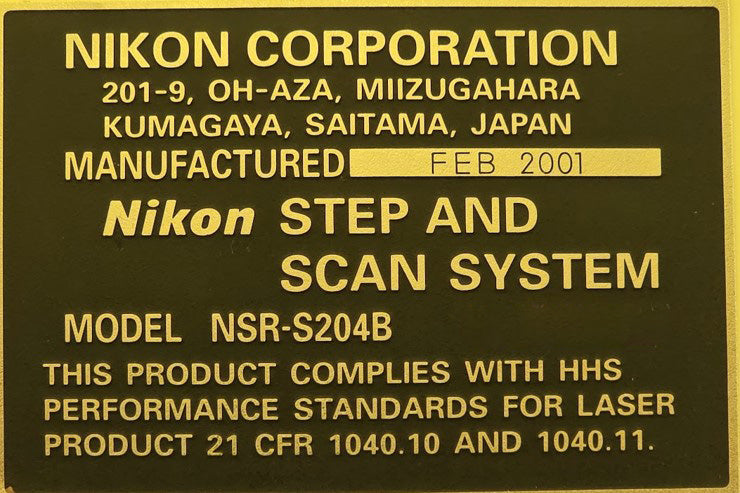 Nikon NSR S 204 B Stepper / Scanner