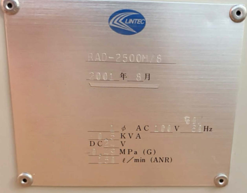 Lintec RAD 2500 M / 8 Wafer Mounter
