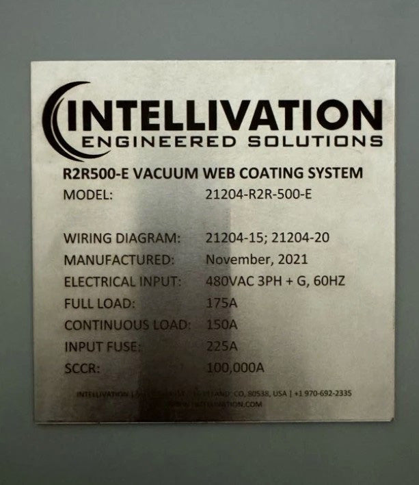 Intellivation R 2 R 500 E Vacuum Web Coating System