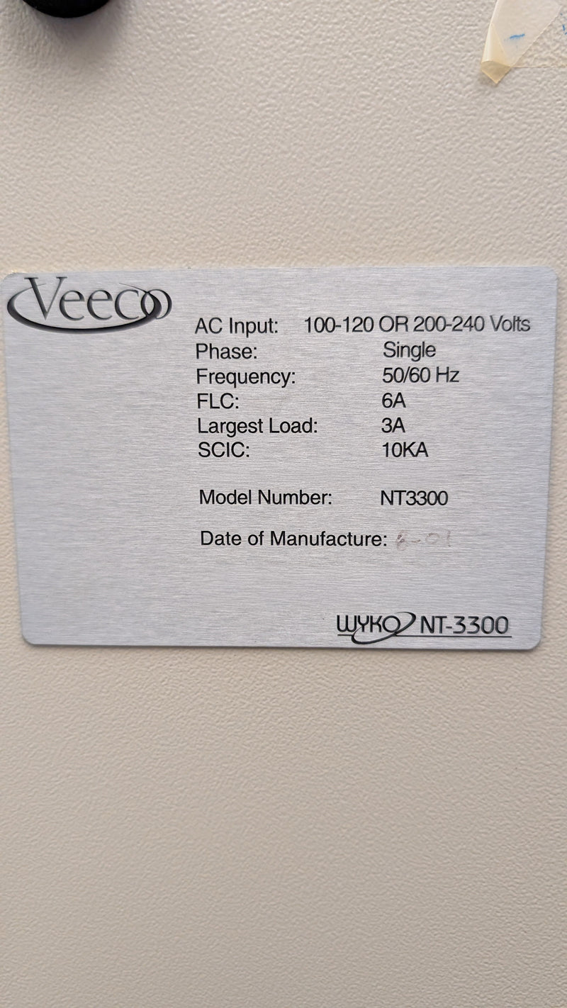 Veeco / Wyko NT 3300 Profilometer