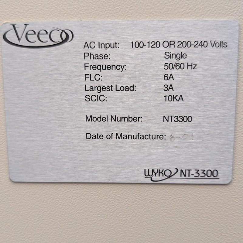 Veeco / Wyko NT 3300 Profilometer