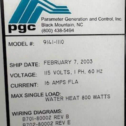 PGC 9141-1110 Temperature / Humidity Chamber