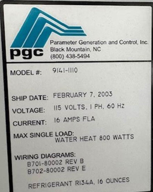 PGC 9141-1110 Temperature / Humidity Chamber