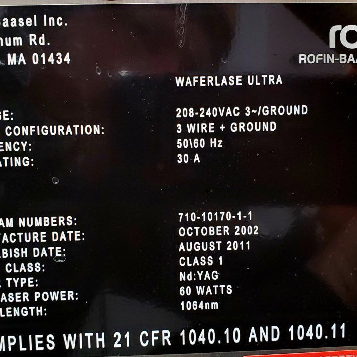 Rofin-Baasel Waferlase Ultra Wafer Laser Scriber