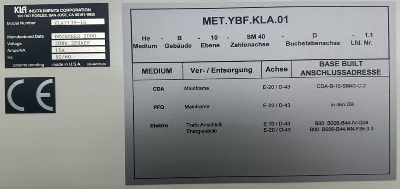KLA ILM 2139 Patterned Wafer Inspection