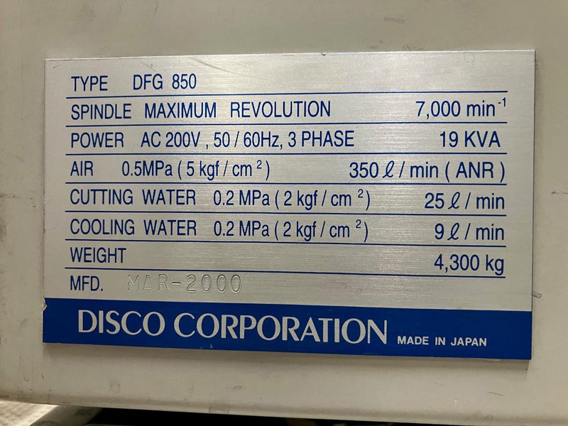 Disco DFG 850 Back Grinder