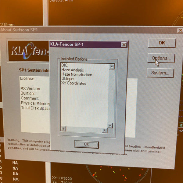 KLA Surfscan SP 1 TBI Particle Defect System