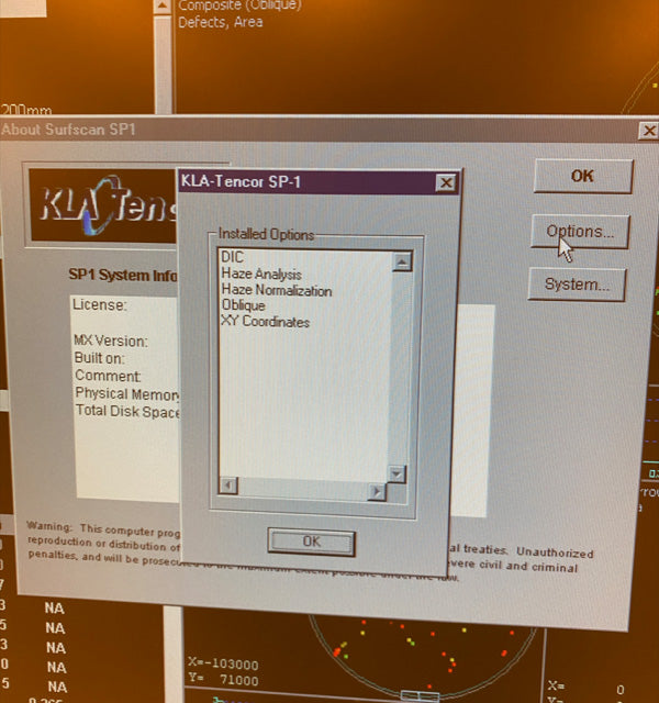 KLA Surfscan SP 1 TBI Particle Defect System