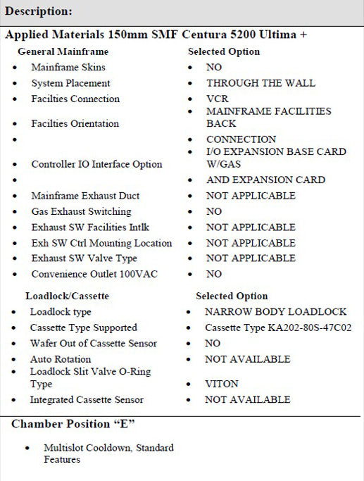 Applied Materials Centura Ultima+ HDP CVD (Chemical Vapor Deposition)