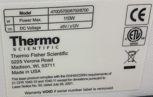 Thermo Scientific FTIR Spectrometer (Fourier Transform Infrared)