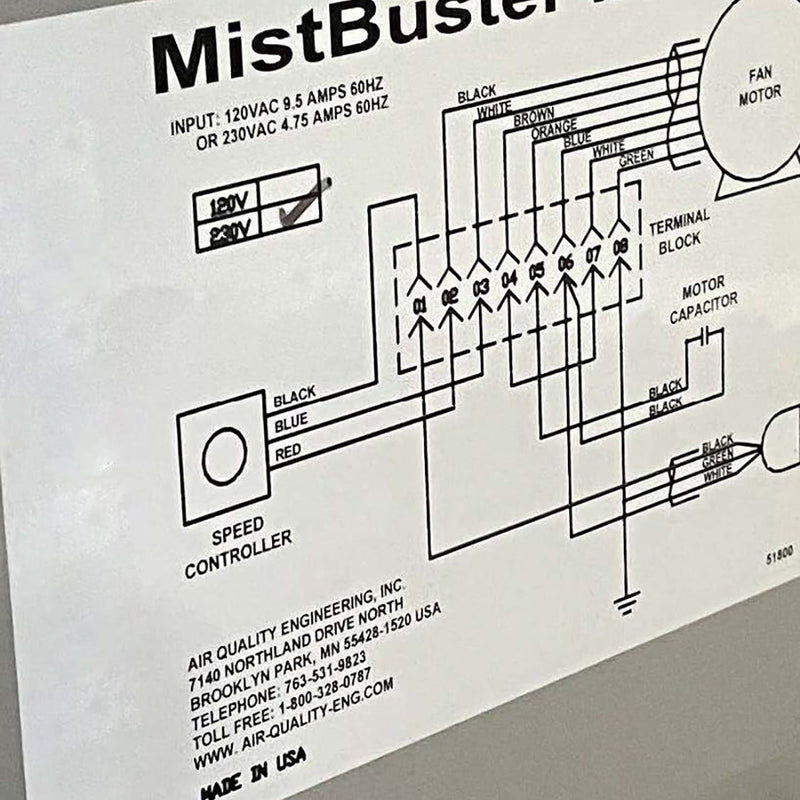 Air Quality Engineering MistBuster Infinity HV 40 Air Filtration System