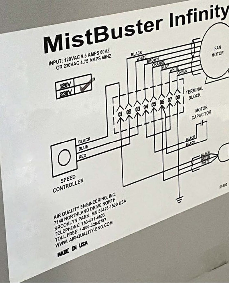 Air Quality Engineering MistBuster Infinity HV 40 Air Filtration System