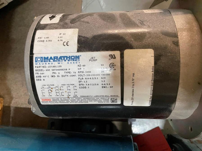 Marathon Electric Stainless Steel Portable Chiller Pump