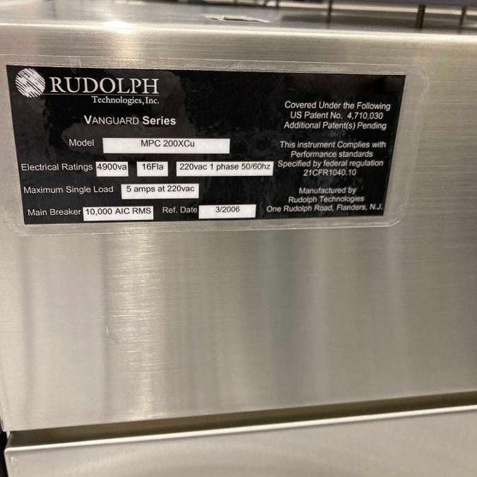 ONTO / Rudolph MetaPulse 200 XCu Metal Film Measurement System