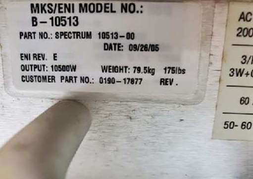 MKS P/N: 0190 22201 R RF Plasma Generator