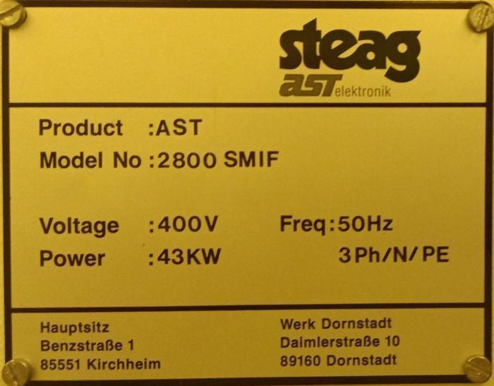 Mattson AST 2800 RTP System (Rapid Thermal Process)