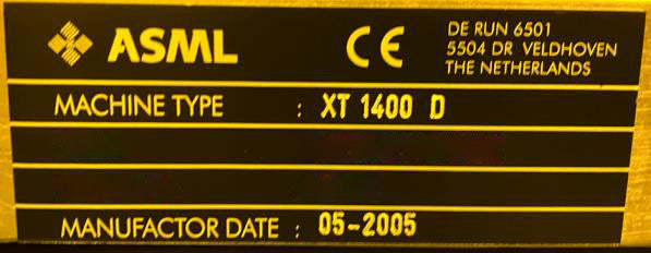 ASML XT 1400 D ArF Scanner