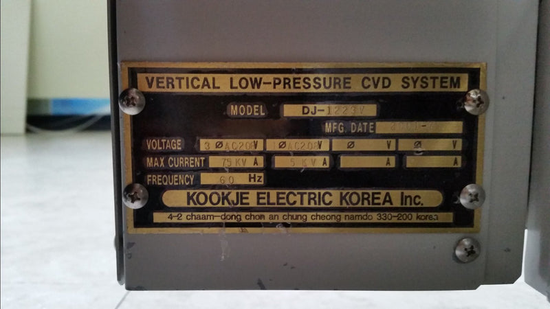Hitachi Kokusai DJ 1223 V CVD (Chemical Vapor Deposition)