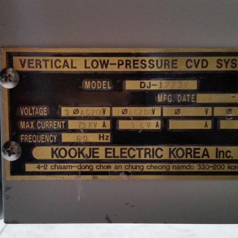 Hitachi Kokusai DJ 1223 V CVD (Chemical Vapor Deposition)