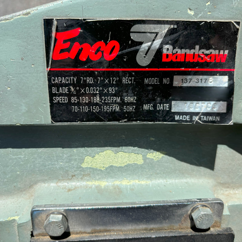 Enco 137 3178 Band Saw