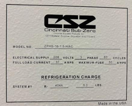 Cincinnati Sub-Zero Z 16 Plus Temperature / Humidity Chamber