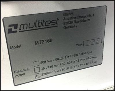 Multitest MT 2168 Handler