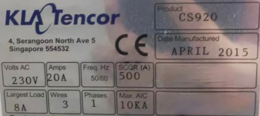 KLA Candela CS 920 Surface Analyzer