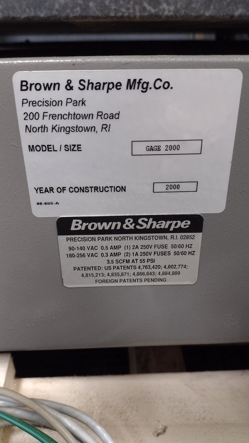 Brown & Sharpe Gage 2000 CMM (Coordinate Measuring Machine)