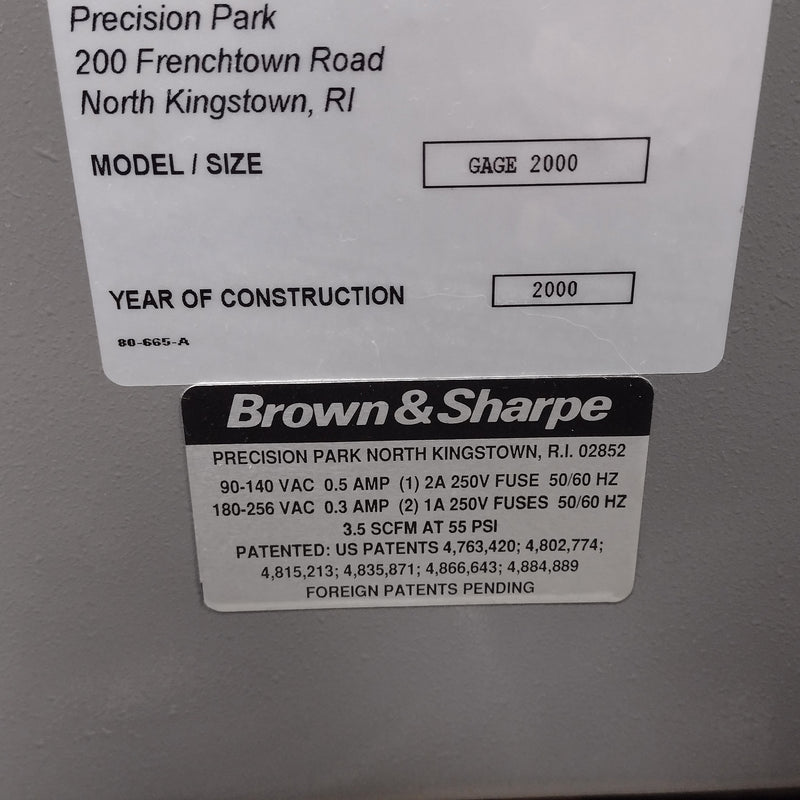 Brown & Sharpe Gage 2000 CMM (Coordinate Measuring Machine)