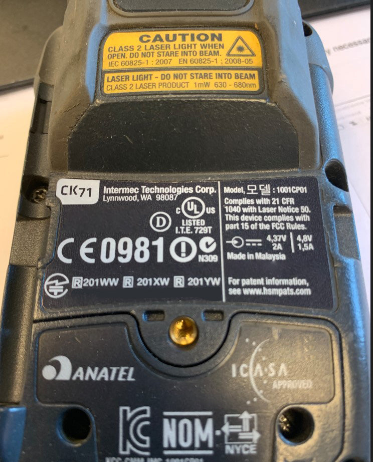 Intermec 1001 CP 01 RF Scanner