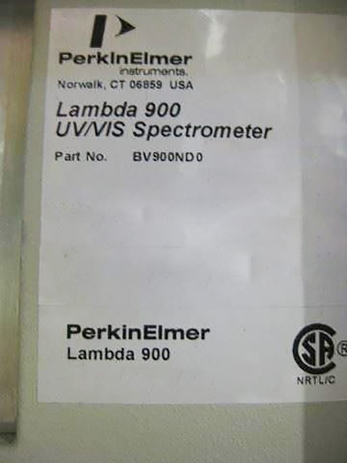 Perkin Elmer Lambda 900 UV-VIS-NIR Spectrometer (Ultraviolet-Visible-Near-Infrared)