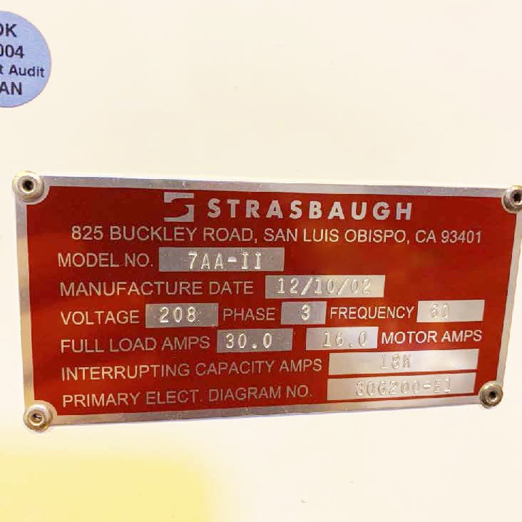 Strasbaugh 7 AA II Back Grinder