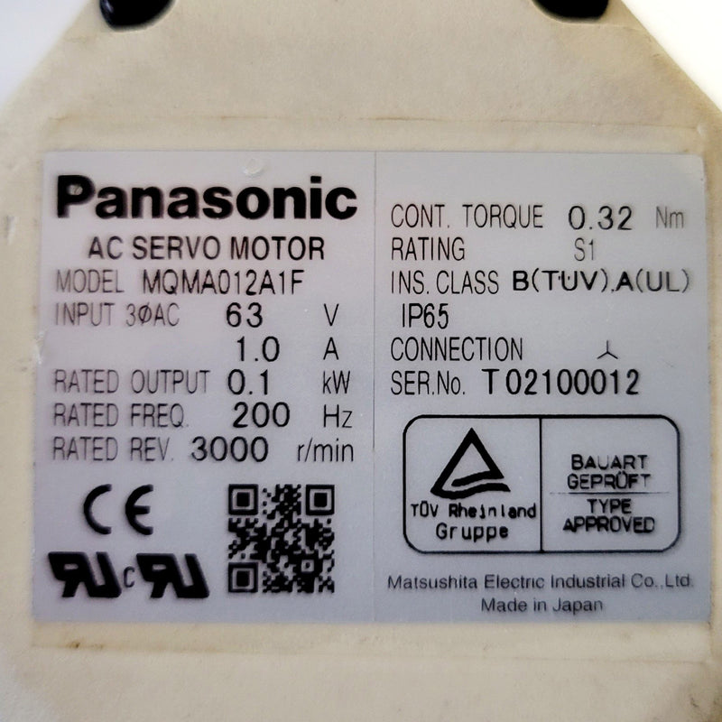 Panasonic MQMAO 12 A 1 F AC Servo Motor