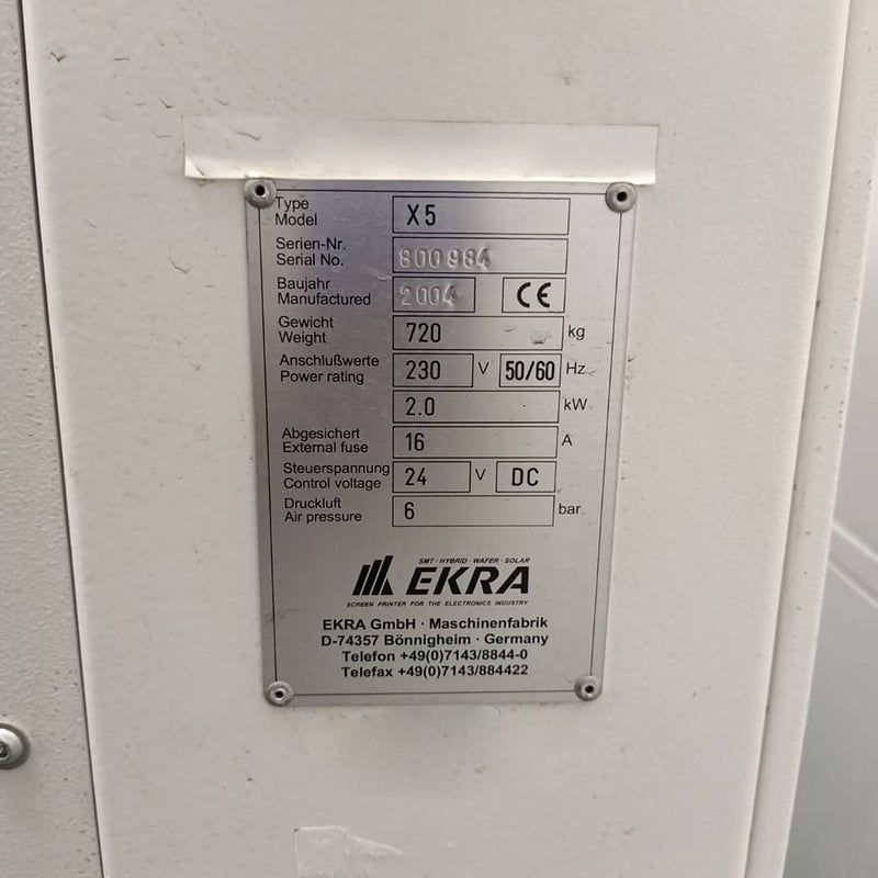Ekra X 5 Automatic Screen Printer