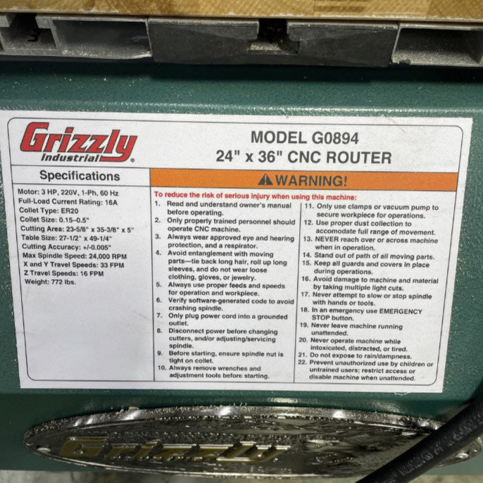 Grizzly G 0894 CNC Router