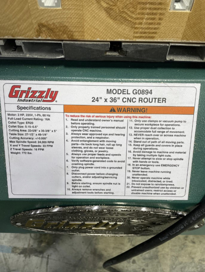 Grizzly G 0894 CNC Router