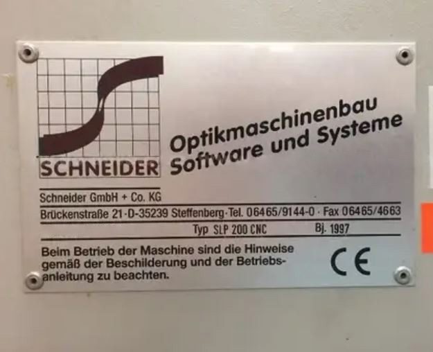 Schneider SLP 200 CNC Spherical Lens Polishing Machine