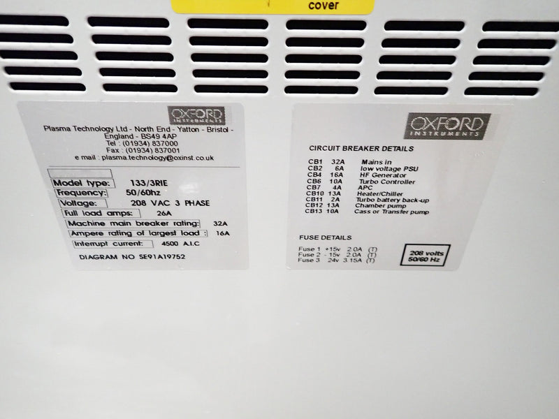 Oxford 133 / 3 RIE Source Chamber