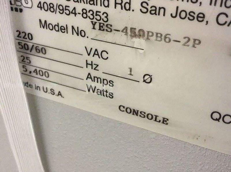 Yes 450 PB 6-2 P Polyimide Bake Oven