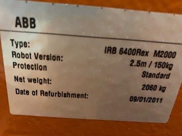ABB IRB 6400 Rex M 2000 Robot