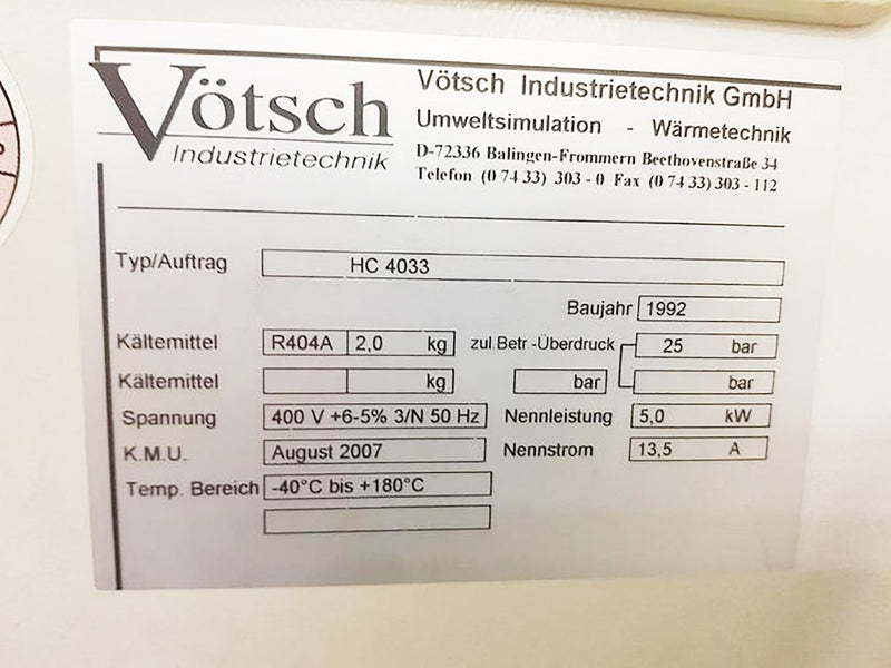 Heraeus / Votsch HC 4033 Climate Chamber