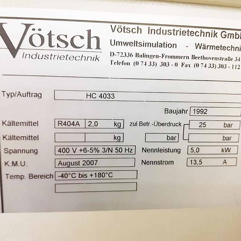 Heraeus / Votsch HC 4033 Climate Chamber