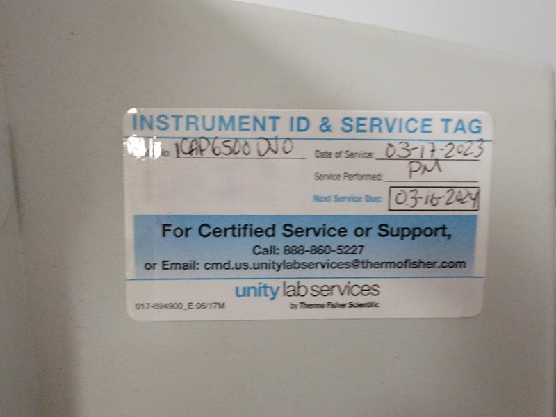 Thermo Scientific iCAP 6500 Series ICP (Inductively Coupled Plasma)