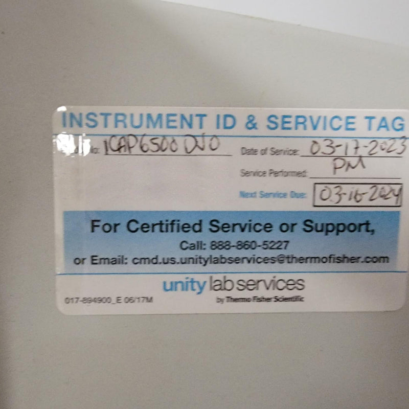 Thermo Scientific iCAP 6500 Series ICP (Inductively Coupled Plasma)