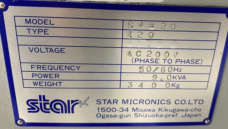 Star Micronics SV 20 CNC