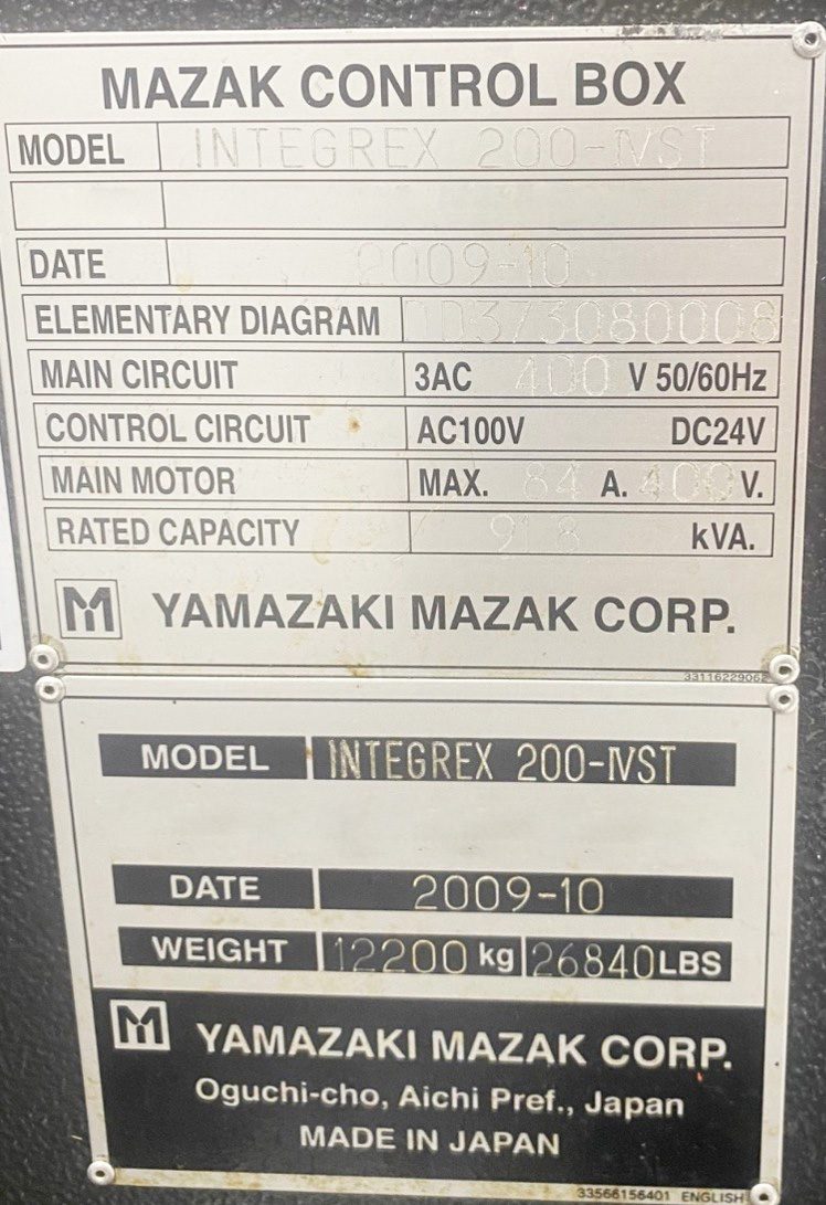 Mazak Integrex 200-4 ST Lathe