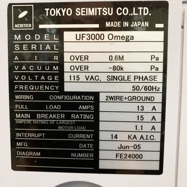 Accretech / TSK UF 3000 Omega Prober